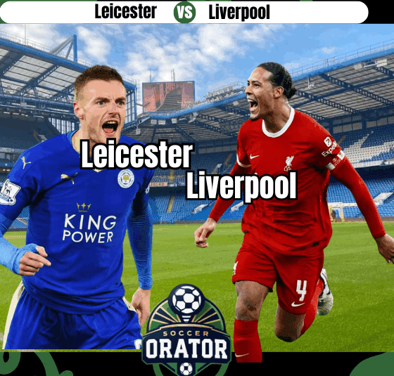 Jamie Vardy and Virgil Van Dijk at the Kings Power Stadium