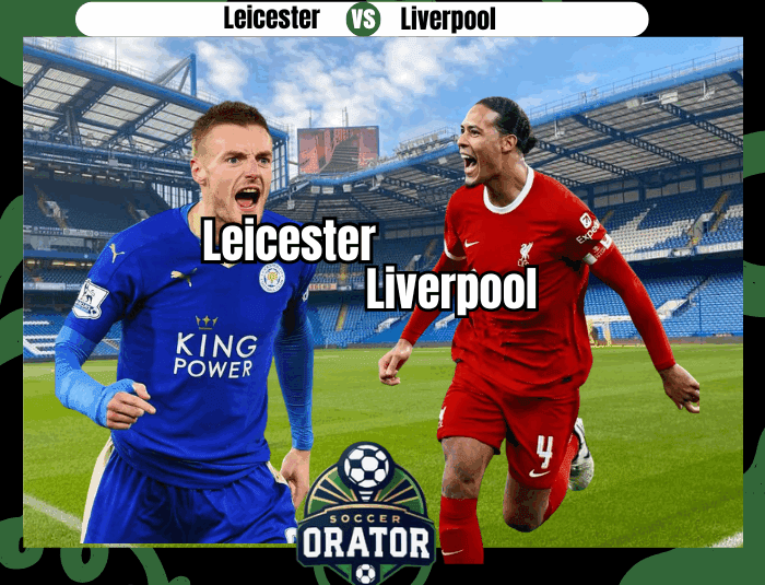 Jamie Vardy and Virgil Van Dijk at the Kings Power Stadium