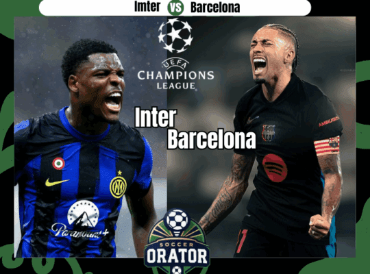 Dumfries and Raphinha posing for their upcoming 2nd UCL Semifinal clash between Inter vs Barcelona