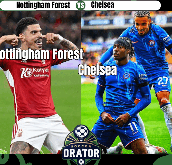 Morgan Gibbs-White and Noni Madueke pose for the Nottingham-Forest-vs-Chelsea match