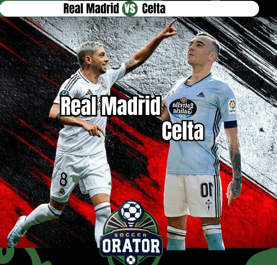 Valverde and Iago Aspas posing for the Real Madrid vs Celta match