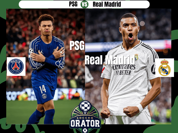 Desire Doue and Kylian Mbappe posing for their FIFA Club World Cup semifinal PSG vs Real Mardid prediction