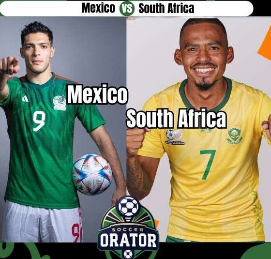Raul Jimenez of Mexico and Appolis of South Africa. 2026 World Cup opener