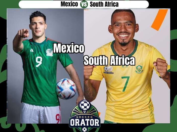 Raul Jimenez of Mexico and Appolis of South Africa. 2026 World Cup opener